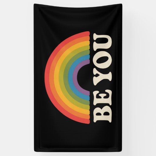 Sei du schwul lesbischer Pride LGBTQ Ally Rainbow  Banner (Vertikal)