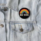 Sei du schwul lesbischer Pride LGBTQ Ally Rainbow Button (Beispiel)