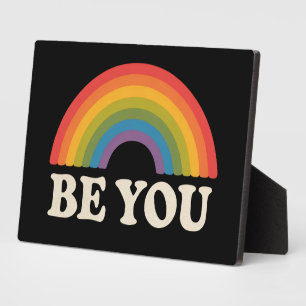 Sei du schwul lesbischer Pride LGBTQ Ally Rainbow Fotoplatte