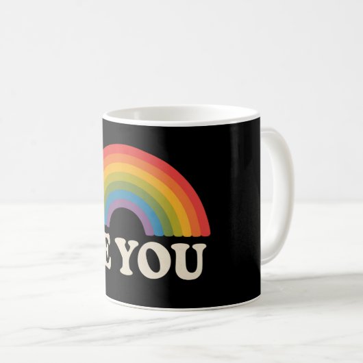 Sei du schwul lesbischer Pride LGBTQ Ally Rainbow Kaffeetasse (VorderseiteRechts)