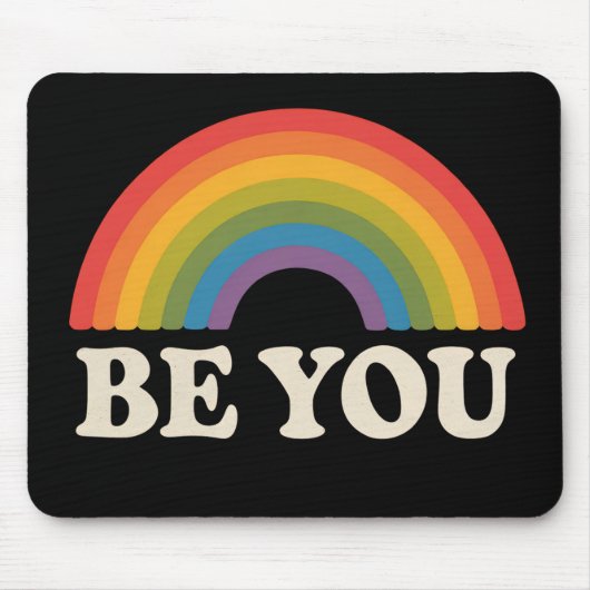 Sei du schwul lesbischer Pride LGBTQ Ally Rainbow Mousepad (Vorne)
