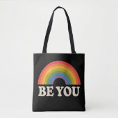 Sei du schwul lesbischer Pride LGBTQ Ally Rainbow Tasche (Vorderseite)