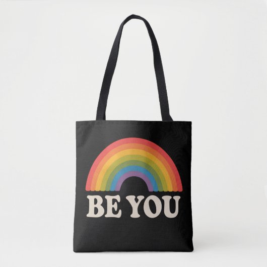 Sei du schwul lesbischer Pride LGBTQ Ally Rainbow Tasche (Vorderseite)
