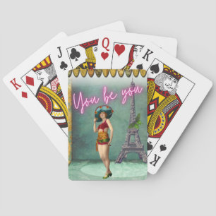 Sei Du Selbst Bestärkende Vintage-Frau Pop-Art Spielkarten