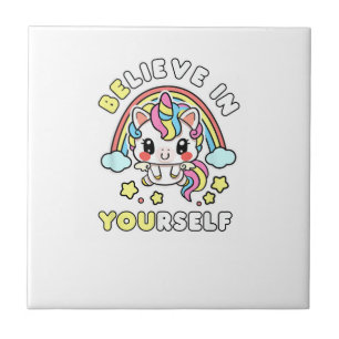 Sei du selbst, glaube an dich selbst, Einhorn posi Fliese