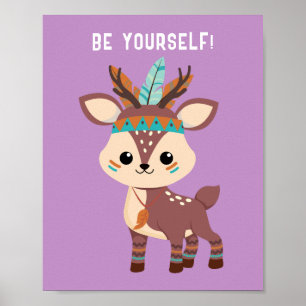 "SEI DU SELBST!" Indischer Hirsch, Lavendel, Deine Poster