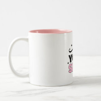 "Sei du selbst" Inspirierende schwarze und rosa Ta Zweifarbige Tasse