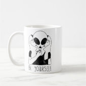 Sei du selbst - Lustige Alien-Motivations-S Kaffeetasse (Links)