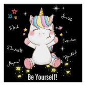 Sei du selbst! Magisches Einhorn. bearbeitbar Poster (Vorderseite)