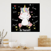 Sei du selbst! Magisches Einhorn. bearbeitbar Poster (Küche)