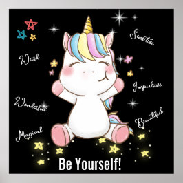 Sei du selbst! Magisches Einhorn. bearbeitbar Poster
