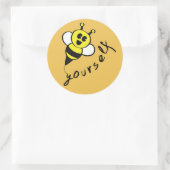 Sei du selbst! runder aufkleber (Tasche)