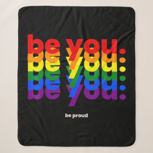 Sei du selbst, sei stolz LGBTQ Stolz Regenbogen Le Sherpadecke