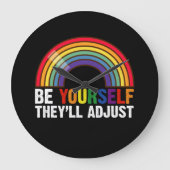 Sei du selbst, sie passen den LGBTQ-Rainbow-Gay Pr Große Wanduhr (Vorderseite)