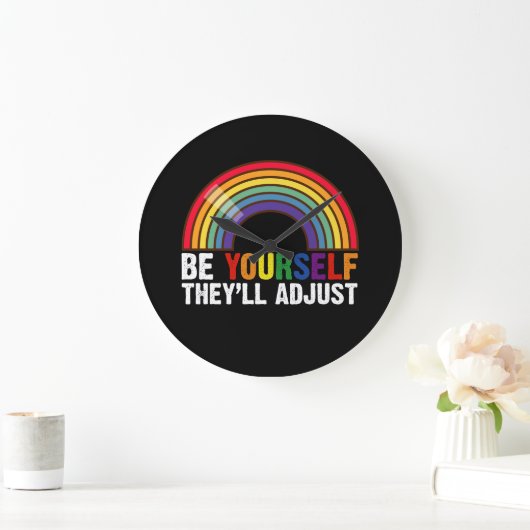 Sei du selbst, sie passen den LGBTQ-Rainbow-Gay Pr Große Wanduhr (Zuhause)