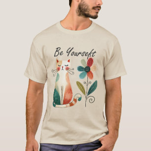 Sei du selbst Süße künstlerische Dreifarbenkatze m T-Shirt