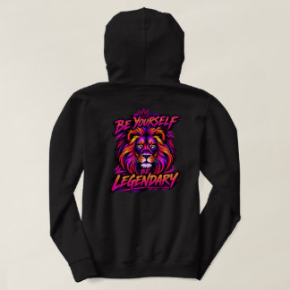Sei du selbst, werde legendär Löwe Orange & Pink Hoodie