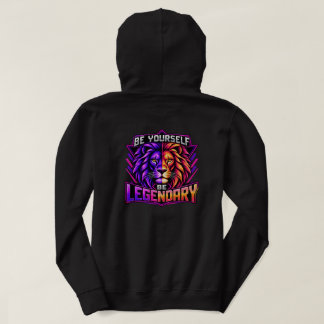 Sei du selbst, werde legendärer Löwe, lila-orange Hoodie