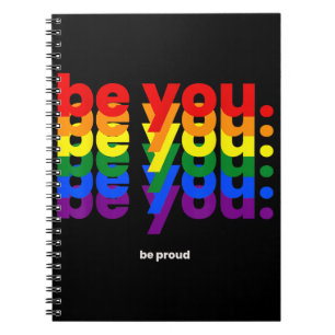 Sei du stolz auf LGBTQ Pride Rainbow Lesbian Gay L Notizblock