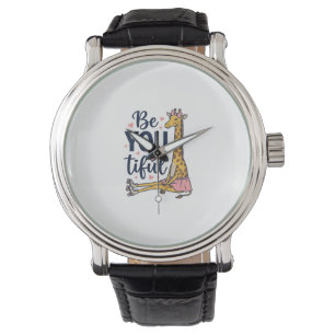 Sei Du Tiful Giraffe Rollschuh Vintage-Shirt De Armbanduhr