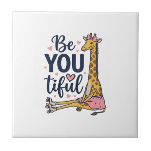 Sei Du Tiful Giraffe Rollschuh Vintage-Shirt De Fliese
