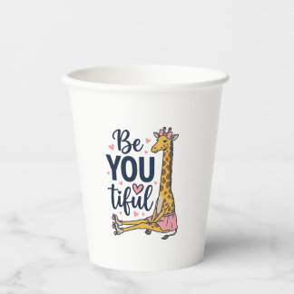 Sei Du Tiful Giraffe Rollschuh Vintage-Shirt De Pappbecher