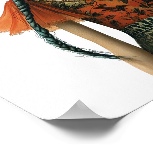 Sei du. Whimsical Portrait of a Woman AI Artwork Poster (Ecke)