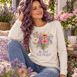 Sei echt, nicht perfekt - florales inspirierendes Tri-Blend shirt