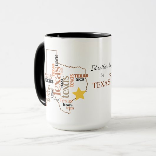 Sei eher in Texas Word Art Tasse (Vorderseite Links)