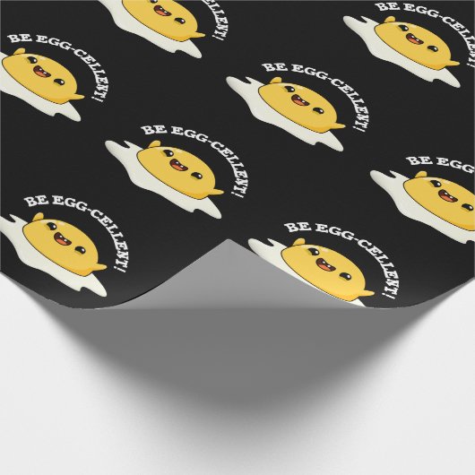 Sei eig-zellig Funny Egg Pun Dark BG Geschenkpapier (Ecke)