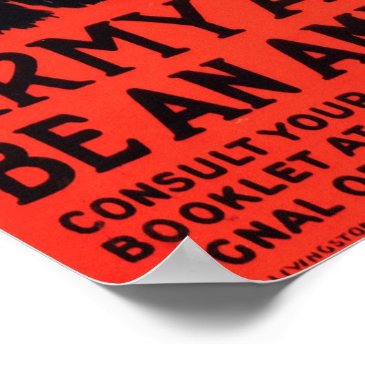 Sei ein amerikanischer Adler! Nehmen Sie am Army A Poster (Ecke)