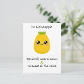 Sei ein Ananas Motivierend Postkarte (Stehend Vorderseite)