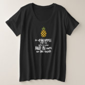 Sei ein Ananas-Plus-Size-Basic-Dunkel-T - Shirt (Design vorne)