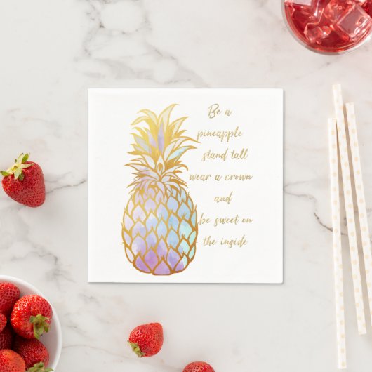Sei ein Ananas Wasserfarbencocktail Napkin Serviette (Beispiel)