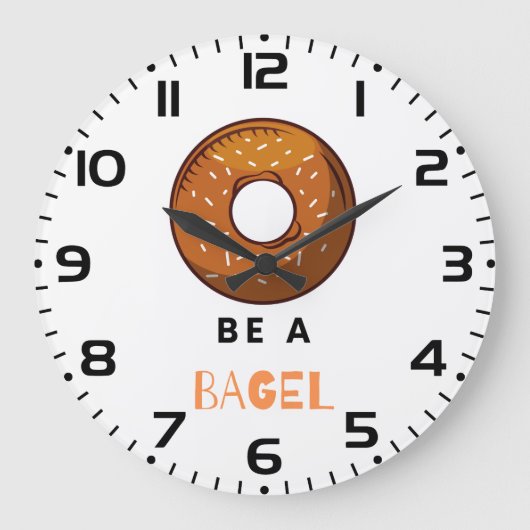 Sei ein Bagel Funny Food Pub Bagel Lover Design Große Wanduhr (Vorderseite)