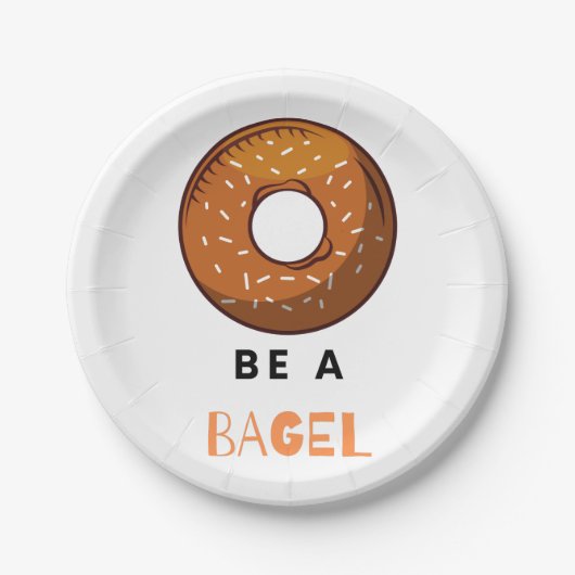 Sei ein Bagel Funny Food Pub Bagel Lover Design Pappteller (Vorderseite)