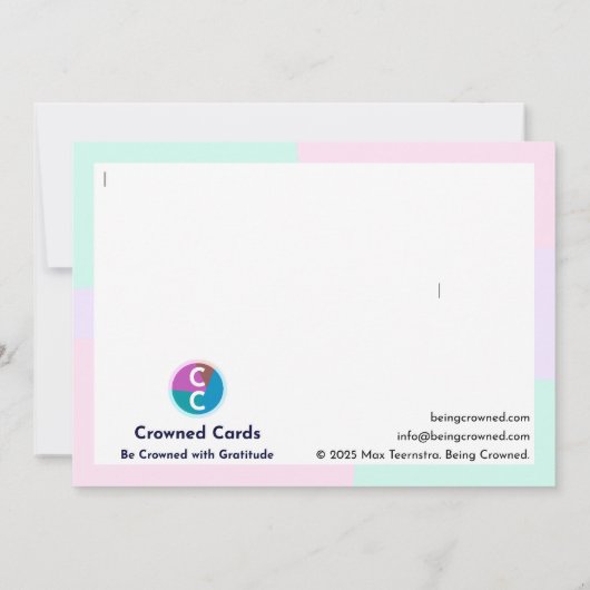 Sei ein dankbares Wesen Dankeskarte (Rückseite)