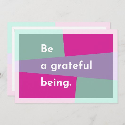 Sei ein dankbares Wesen Dankeskarte (Vorne/Hinten)