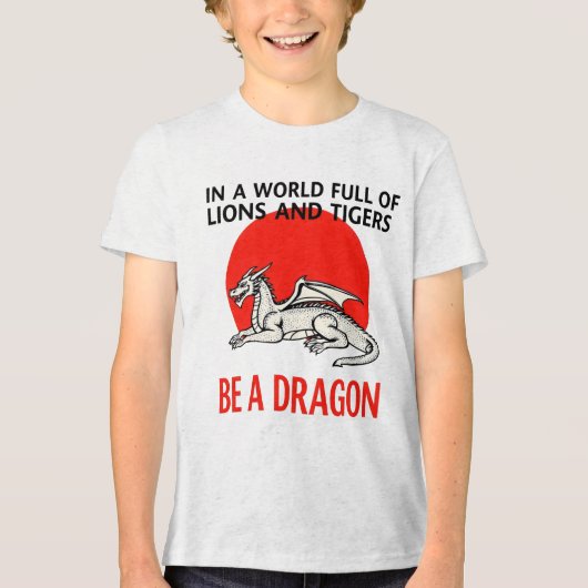 Sei ein Drache - Einzigartiges Fantasy-Design Tri-Blend Shirt (Vorderseite)