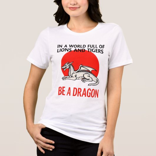 Sei ein Drache - Einzigartiges Fantasy-Design Tri-Blend Shirt (Vorderseite)