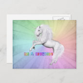 Sei ein Einhorn Postkarte (Vorne/Hinten)