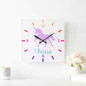 Sei ein Einhorn Quadratische Wanduhr (Zuhause)