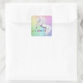 Sei ein Einhorn Quadratischer Aufkleber (Tasche)