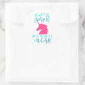 Sei ein Einhorn Runder Aufkleber (Tasche)