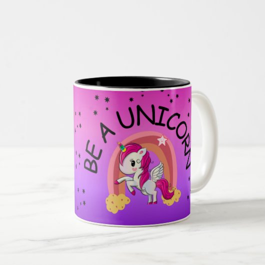Sei ein Einhorn Zweifarbige Tasse (VorderseiteRechts)
