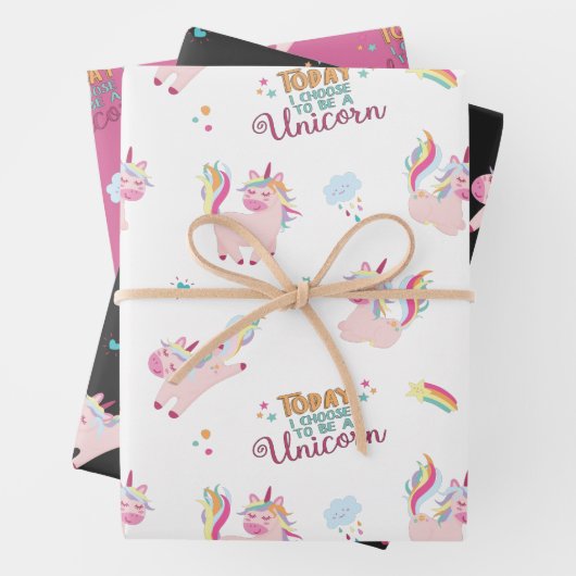 Sei ein einhorniger Regenbogen motivierend Regenbo Geschenkpapier Set (Beispiel)