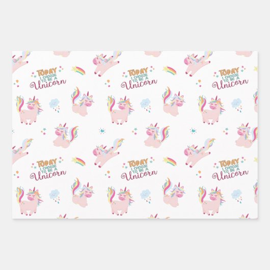 Sei ein einhorniger Regenbogen motivierend Regenbo Geschenkpapier Set (Vorderseite)