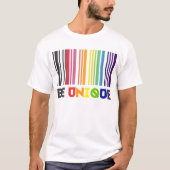 Sei ein einzigartiger Bar Code-LGBT-Stolz T-Shirt (Vorderseite)