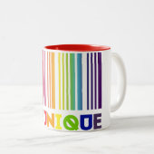 Sei ein einzigartiger Bar Code-LGBT-Stolz Zweifarbige Tasse (VorderseiteRechts)