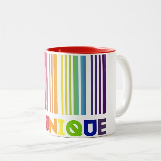 Sei ein einzigartiger Bar Code-LGBT-Stolz Zweifarbige Tasse (VorderseiteRechts)